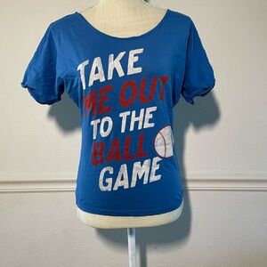 Blue graphic cotton tshirt